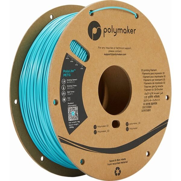 [MOQ: 10KG] PolyLite PETG Turquoise, 1.75 mm (1.000 g)