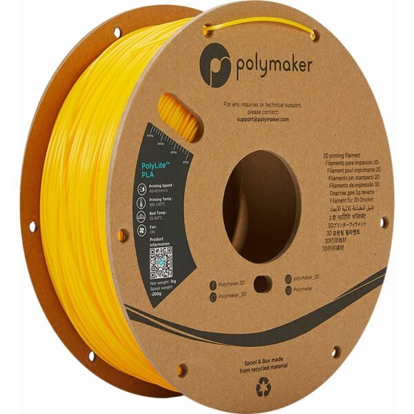 [MOQ: 10KG] PolyLite PLA - Yellow, 1.75 mm (1.000 g)