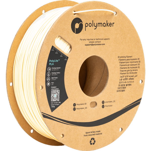 [MOQ: 10KG] PolyLite PLA Cream, 1.75 mm / 1000 g