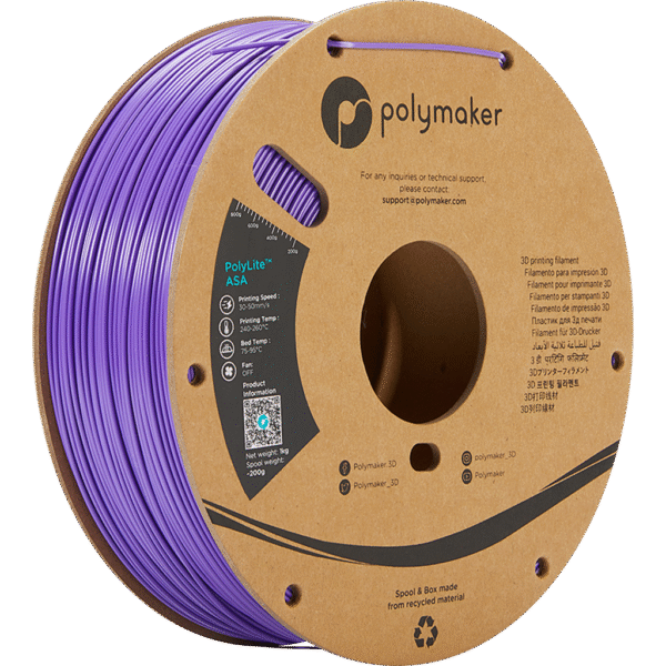 [MOQ: 10KG] PolyLite ASA Purple, 1.75 mm / 1000 g