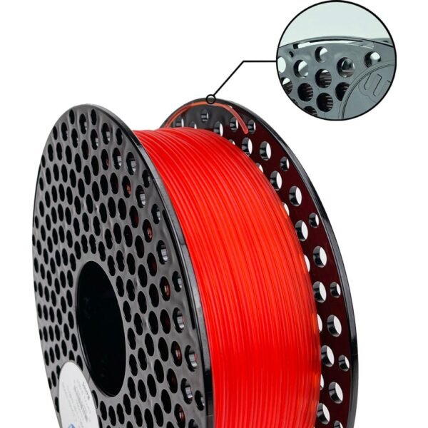 [MOQ: 10KG] PLA Red Transparent, 1.75mm / 1000g