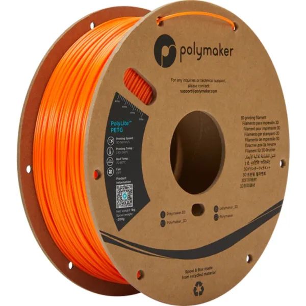 [MOQ: 10KG] PolyLite PETG Orange, 1.75 mm (1.000 g)