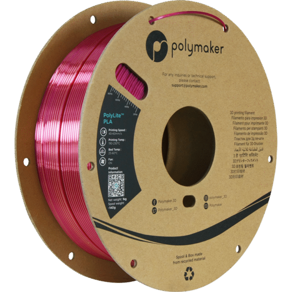 [MOQ: 10KG] PolyLite Dual Silk PLA Banquet Gold Magenta, 1.75 mm / 1000 g