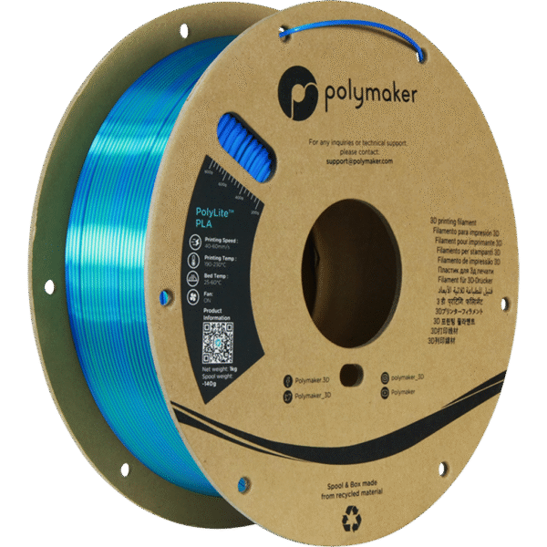 [MOQ: 10KG] PolyLite Dual Silk PLA Caribbean Sea Blue-Green, 1.75 mm / 1000 g