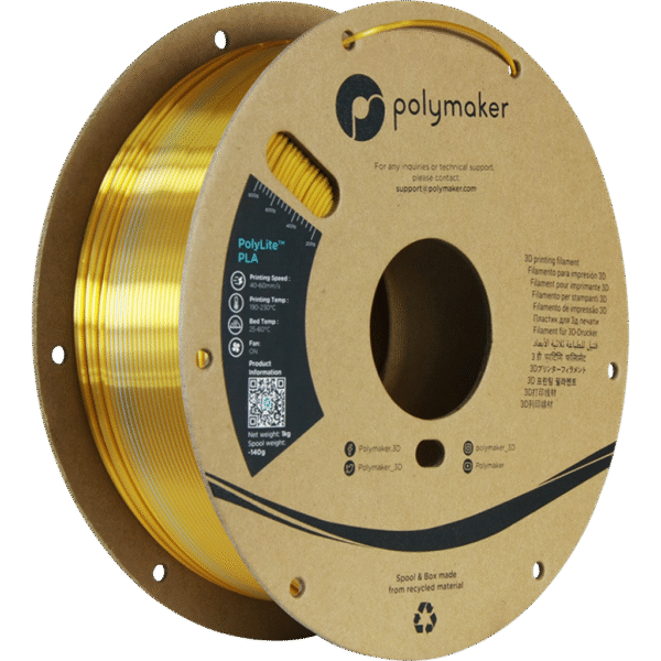 [MOQ: 10KG] PolyLite Dual Silk PLA Crown Gold-Silver, 1.75 mm / 1000 g