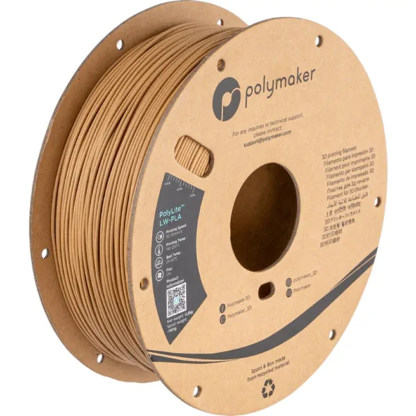 [MOQ: 10KG] PolyLite LW-PLA Wood, 1.75 mm / 800 g