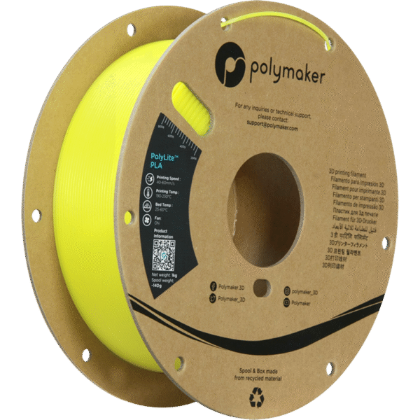 [MOQ: 10KG] PolyLite Luminous PLA Yellow, 1,75 mm / 1000 g