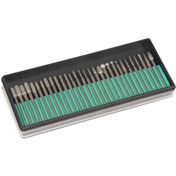 Diamond Grinding Points for Rotary Tools - 30 Pieces, 3.17 mm