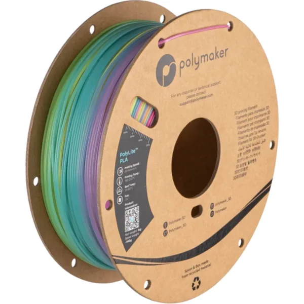 [MOQ: 10KG] PolyLite Luminous PLA Rainbow, 1,75 mm / 1000 g