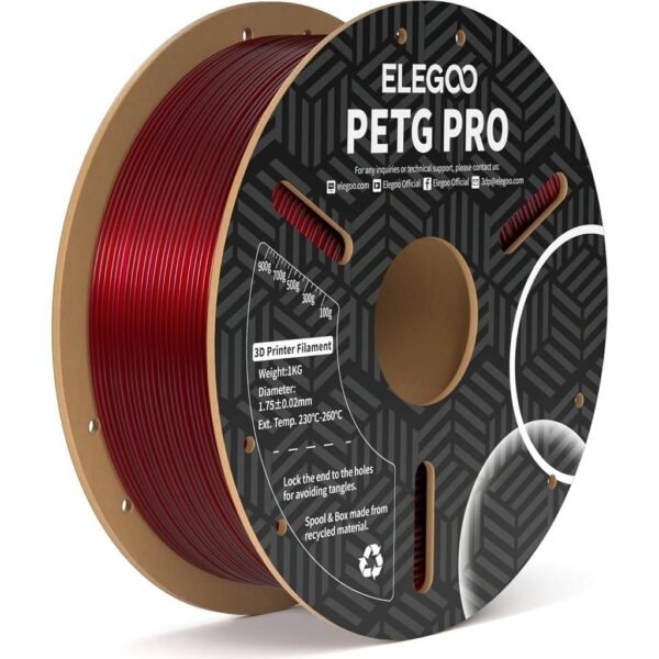[MOQ: 10KG] PETG PRO Burgundy Red, 1.75 mm / 1000 g