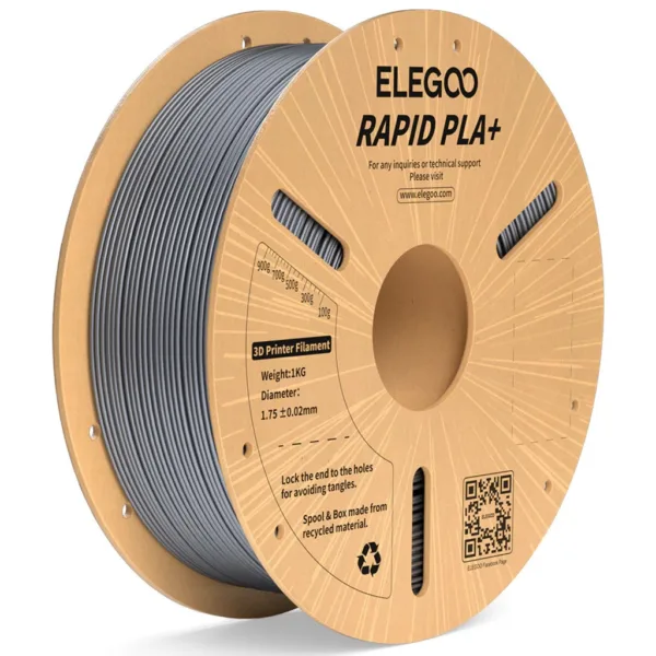 [MOQ: 10KG] Rapid PLA+ Silver, 1.75 mm / 1000 g