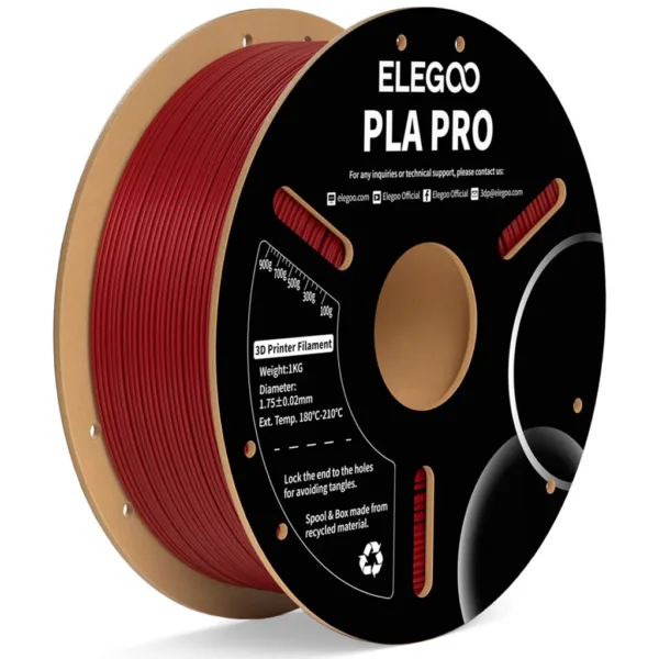 [MOQ: 10KG] PLA Pro Burgundy Red, 1.75 mm / 1000 g