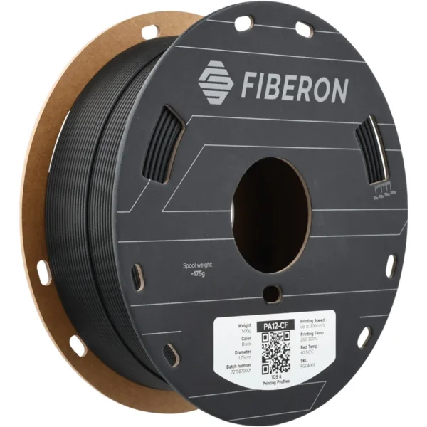 [MOQ: 10KG] Fiberon? PA12-CF10 Black, 1,75 mm / 500 g