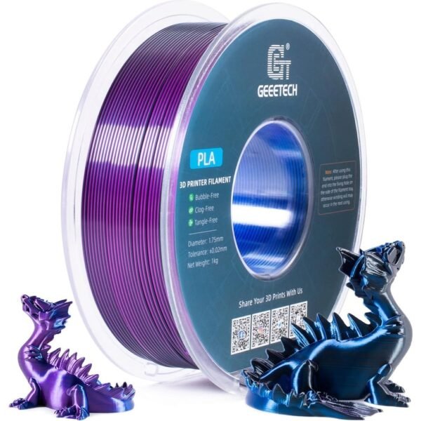 [MOQ: 10KG] PLA Silk Tri-Colour Blue+Purple+Black, 1.75 mm / 1000 g