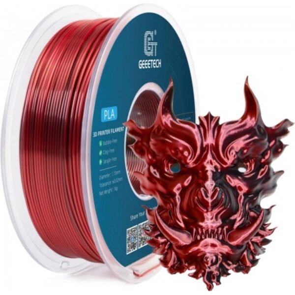 [MOQ: 10KG] PLA Silk Dual Black+Red, 1.75 mm / 1000 g