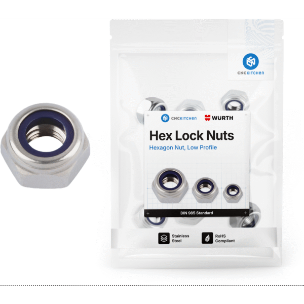 Locknuts (DIN 985), Stainless Steel A2, M2,5 (50 pcs)