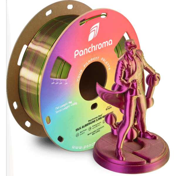 [MOQ: 10KG] Panchroma? PLA Dual Silk Aubergine (Lime-Magenta), 1,75 mm / 1000 g