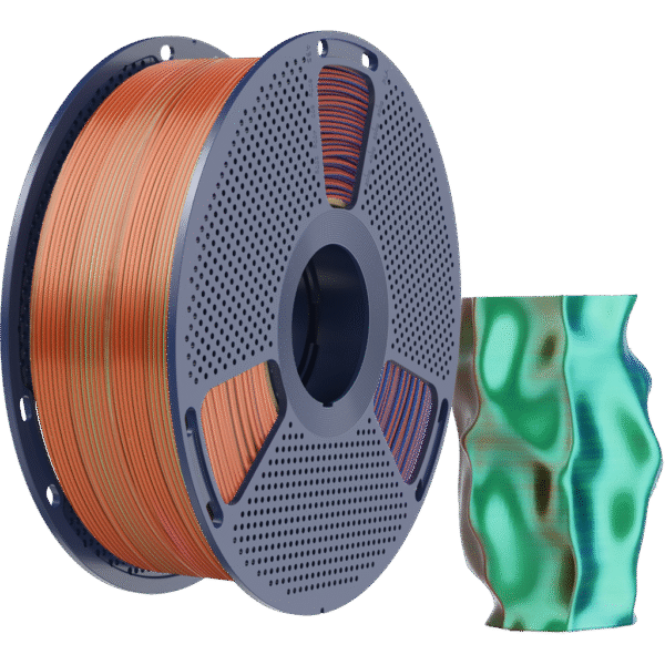 [MOQ: 10KG] Silk PLA+ Tri-Colour Orange Blue Green, 1.75 mm / 1000 g