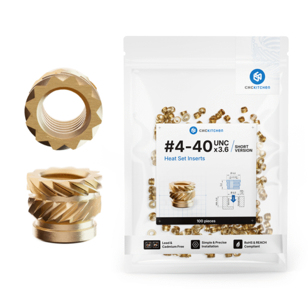 Threaded Inserts #4-40 Short UNC, #4-40 x 3.6 (100 pcs)