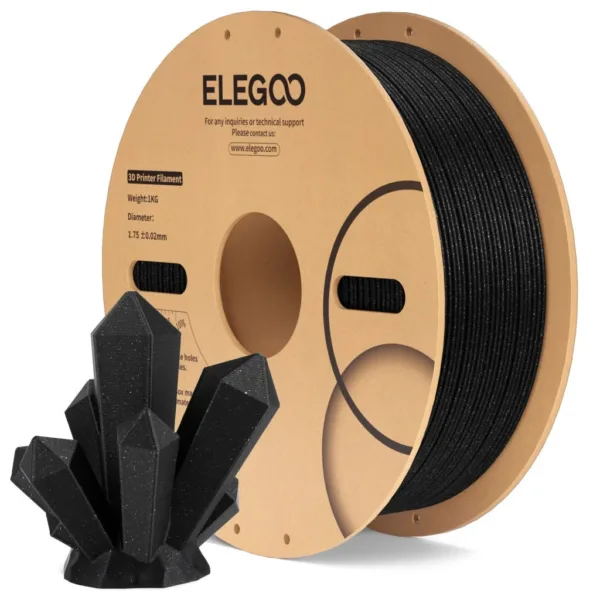 [MOQ: 10KG] PLA Sparkle Black, 1.75 mm / 1000 g