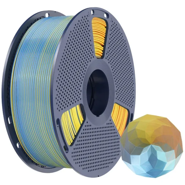 [MOQ: 10KG] Silk PLA+ Forth-Color Blue Purple Orange Yellow, 1.75 mm / 1000 g