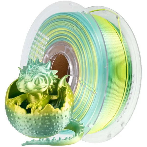 [MOQ: 10KG] PLA Silk Rainbow Lemon Mist, 1.75 mm / 1000 g