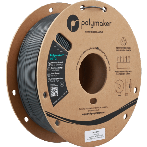 [MOQ: 10KG] PETG Dark Grey, 1.75 mm / 1000 g