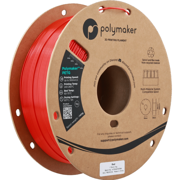 [MOQ: 10KG] PETG Red, 1.75 mm / 1000 g